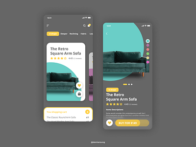 Ecomerce Sofa App Design