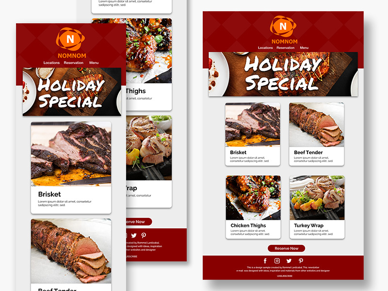Restaurant Newsletter ui ux design design email newsletter email newsletter design newsletter