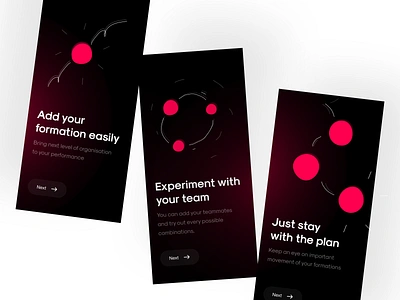 Onboarding Screens for Dance Formation App dark app dark mode dark onboarding dark ui minimalistic mobile app mobile app design mobile app onboarding onboarding onboarding screens onboarding ui ui design