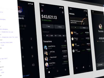 Crypto Wallet crypto crypto mobile app dark ui figma investing minimalistic mobile crypto mobile investing mobile trading trade trading mobile app ui design