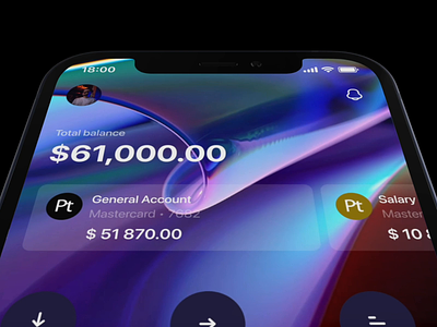 Mobile banking app - Home 3D background 💰 3d 3dabstract 3dbackground fintech mobile animation mobile app mobile banking mobile banking app motion graphics ui