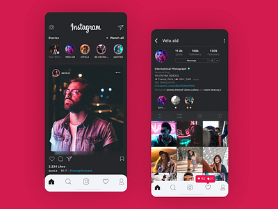 Instagram / Dark or Light? after effects animation application dark theme darkui design figma insta instagram light theme light ui lviv minimalistic mobile app photo social app social network social profile ui ui design