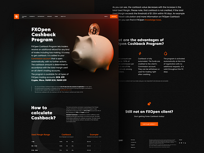 FXOpen - Cashback Program cashback design figma forex fxopen page design trading money