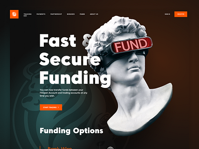 FXOpen Funding brand dark ui design figma forex forex trading funding fxopen gradient illustraion web