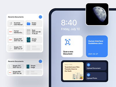 ScanHub - iOS Widgets design documents figma file ios quick access scanhub ui widgets