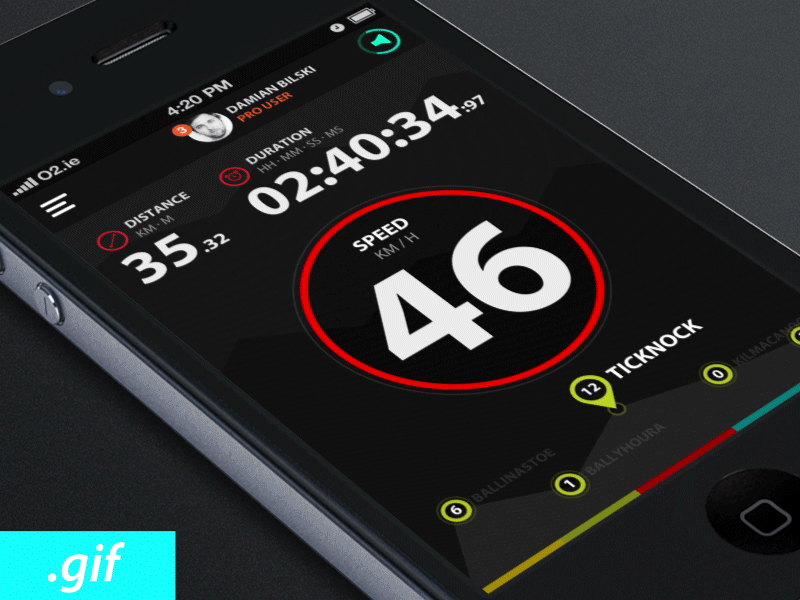 MTBT Cycling App Concept (GIF)