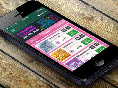 Bingo App Interactions animation app bingo gif iphone navigate scroll