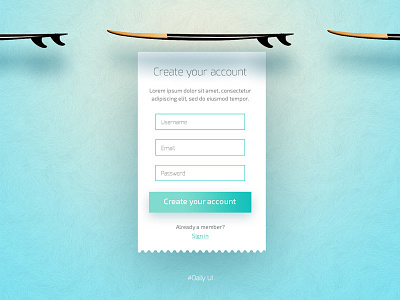 Daily UI #001 - Sign Up daily ui form modal sign up ui