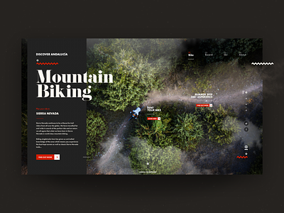 Discover Andalucía - Mountain Biking adventure bike design downhill explore mountains trail travel trip ui uxdesign web