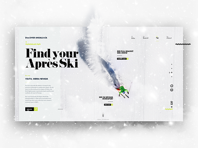 Discover Andalucía - Skiing adventure design explore ski skiing snow travel trip ui uidesign ux uxui winter winter sports