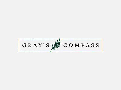 Gray's Compass Logo illustration leaf logo logo design