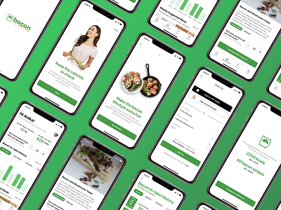 Bacon-O-meter | Mobile App Screens challenge daily design dribbble dribblebibs figma graphic design ios mobile app ui ux