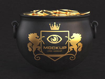 Free Old Coins Cauldron Logo Mockup