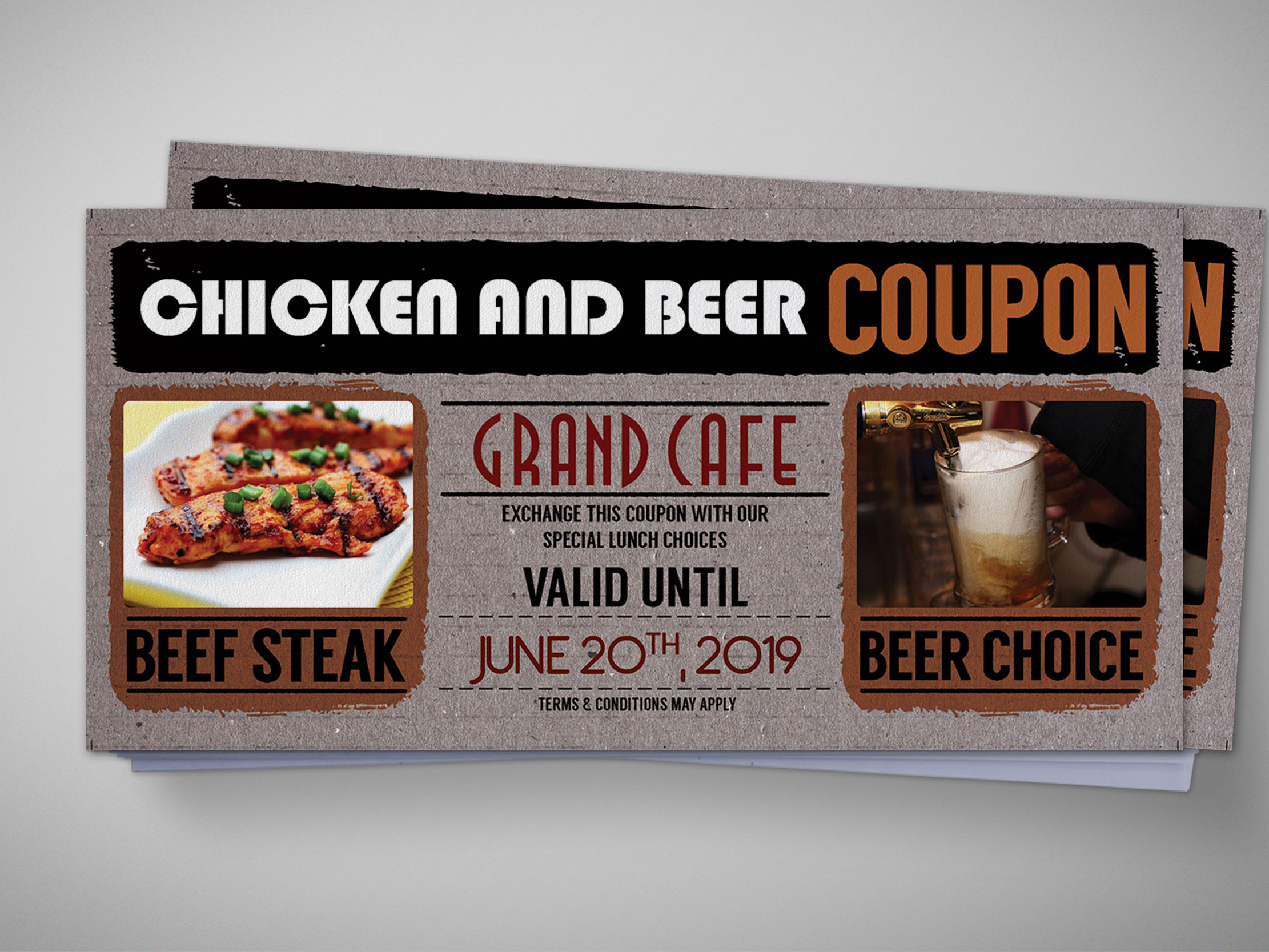Beer Cardboard Coupon Card Design Template by Arun Kumar on Dribbble