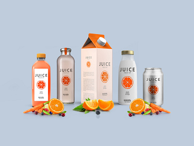 Complete Juice Packaging Label Mockup