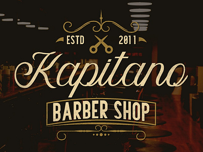 Barbershop Logo Concept barbershop logo retro script typography victorian