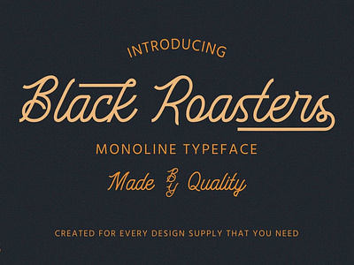 Black Roasters calligraphy design font fonts graphicsdesign lettering logo monoline retro script typeface typo typography vector vintage