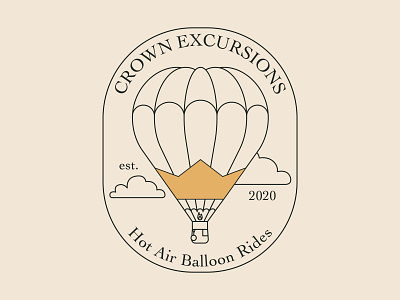 Crown Excursions - Week 2 branding crown design hay hayhaily hot air balloon logo logo challenge logo design logo mark logos logotype minimal