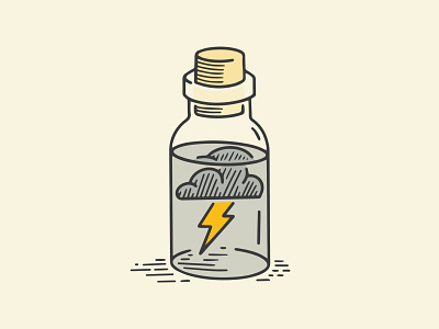 Stupid Ideas Inc. bottle branding design hay hayhaily icon icons lightning lightning in a bottle logo logo design logo mark logos logotype minimal storm weather