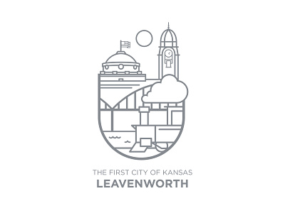 Leavenworth Kansas badge branding city design hay hayhaily home kansas leavenworth logo logo design logo mark logos logotype minimal town train