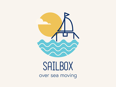SAILBOX boat box branding design hay hayhaily logo logo design logo mark logos logotype minimal movers moving ocean overseas sail sailboat sea water
