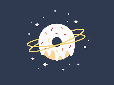 The 6th Doughnut From The Sun branding design doughnut doughnuts hay hayhaily illustration logo logo design logo mark minimal planet planets saturn space sprinkles stars vector
