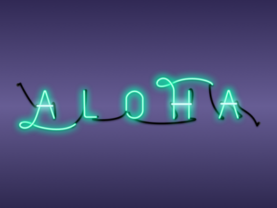 Aloha glass hello letters light neon neon light neon sign shadow sign typeface typograhy