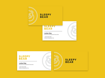 Sleepy Bear's Business Card Design black brand branding brandingdesign business card business card design clean flat logo logo design logomark logotype minimal minimalism modern rebranding white yellow