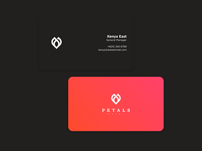 PETALS HOTEL - The Card branding business card business card design clean design gradient logo logo design logomark logotype minimal minimalism modern