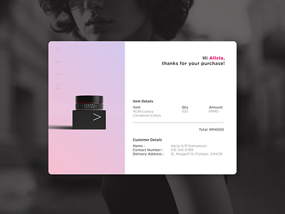 ALIN - Online Receipt Mockup adobe adobeillustrator branding design gradient logo logo design logomark logos logotype logotypedesign minimal minimalism mockup receipt recent typo typography unsplash vector