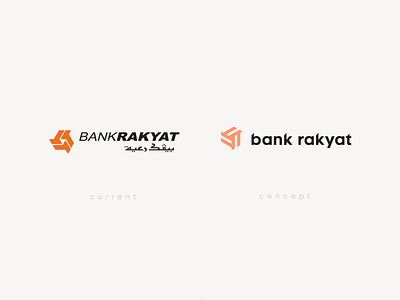 Bank Rakyat - Logo Redesign Concept bank branding clean financial kerning logo logomark logotype mark minimal minimalism modern rebrand rebranding redesign refresh sans serif simple sleek typography