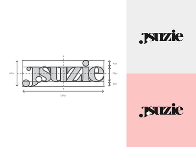 J.Suzie - Logotype Construction adobe branding fashion font illustrator logo logo design logomark logotype logotypes minimal minimalism modern online pink plus size serifs typeface typography