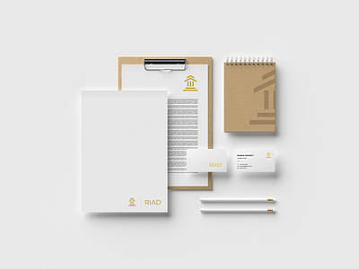 RIAD - Collateral Design Concepts brand branding collateral collateral design identity identity branding layout logo minimalism modern simple simple clean interface