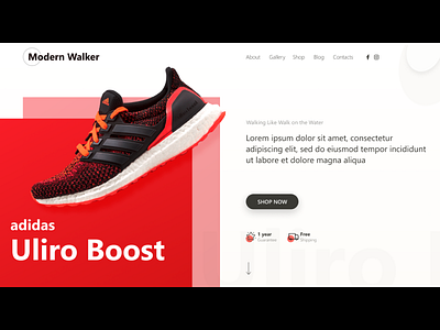 Adidas Product Landing Page adidas branding design figma iran landing page landingpage minimal red shoes shop shopping tehran ui uidesign uiux ux ux design web website