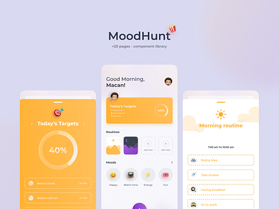 MoodHunt app component design figma glassmorphism iran minimal modern modern design soft tehran ui