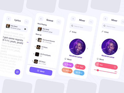 Arena Music Player App UI (Light Theme) design figma iran tehran ui ux