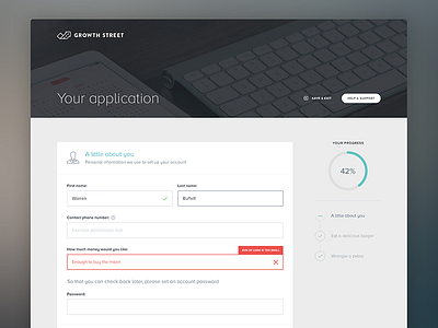 Growth Street - Application application donut interface progress ux