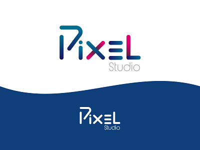 Pixel Studio brand branding design flat illustration logo typography ui ux vector