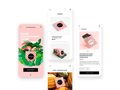 Mobile Website - FUTUREUNITED CHOCOLATE illustration minimal ui ux web