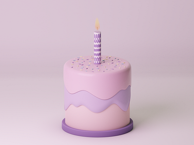 Birthday Cake 3d 3d art b3d birthday birthday cake blender cake candle fairy happy birthday sprinkles