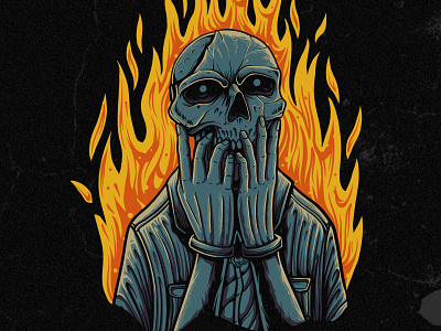 Burnout art burn burnout dark deep digitalart emotional feel illustration skull