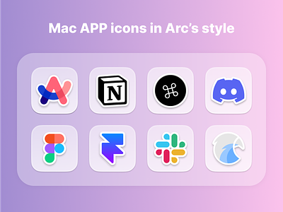 Mac APP icons in Arc's style app design figma icon macos ui vector