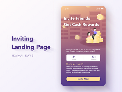 Inviting Landing Page ui