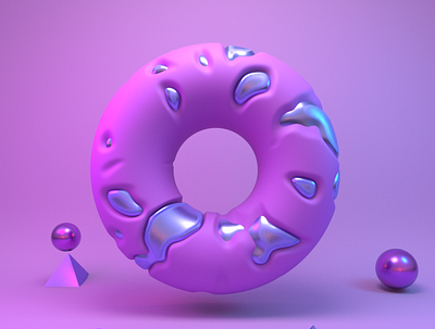 Charcoal and Pink Donut 3d 3d art 3d design 3d donut 3d illustration 3d modeling 3d render arnold arnold render charcoal cinema 4d donut graphicdesign illustraion pink donut render