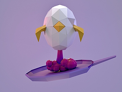 The chick ready to launch! 3d 3d art 3d modeling 3ddesign arnold arnold render chick chicken cinema 4d egg graphic design illustration low poly low poly art low polygon pan rocket rocket launch ui