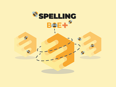 Spelling Bee + ai bee comb design illustration