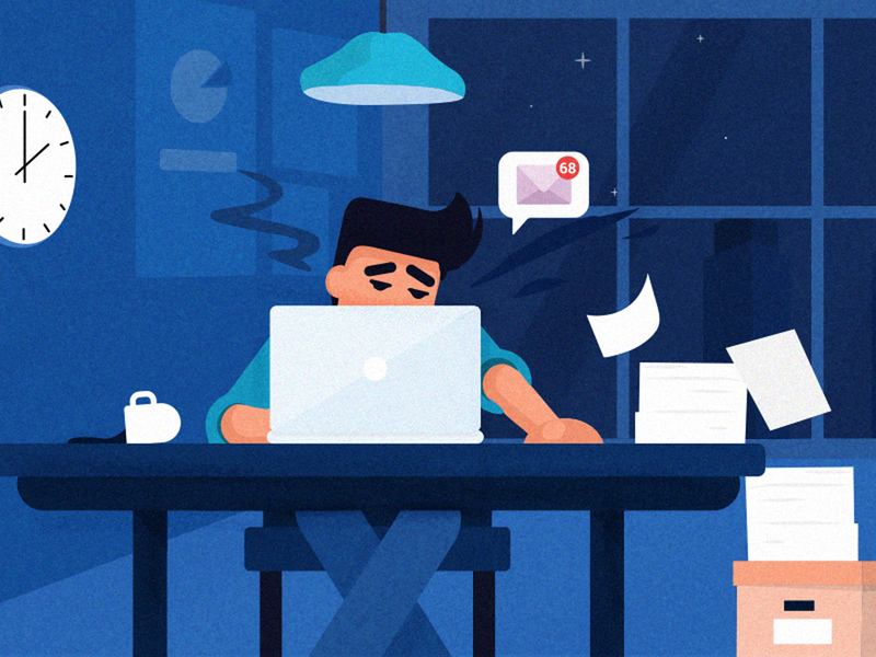 Stressed IT employee by Nidhi Shah on Dribbble