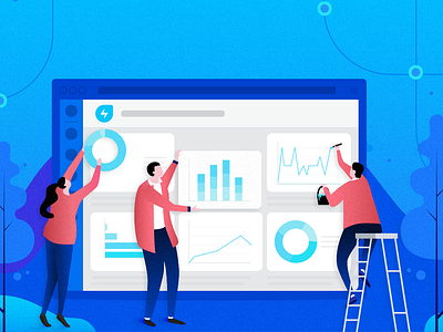New look for Analytics within Freshservice - Blog Cover analytics analytics design blog cover blog design blog graphic blue colour branding chennai dashboard dashboard design dashboard flat design design flat illustration flat illustrations illustration illustrator information technology photoshop ui vector