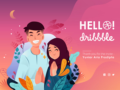 Hello Dribbble design illustration ui vector