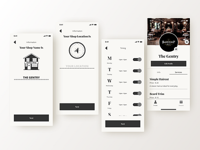 Barber App app clean design illustration interface ios minimal mobile simple design ui usability ux vintage